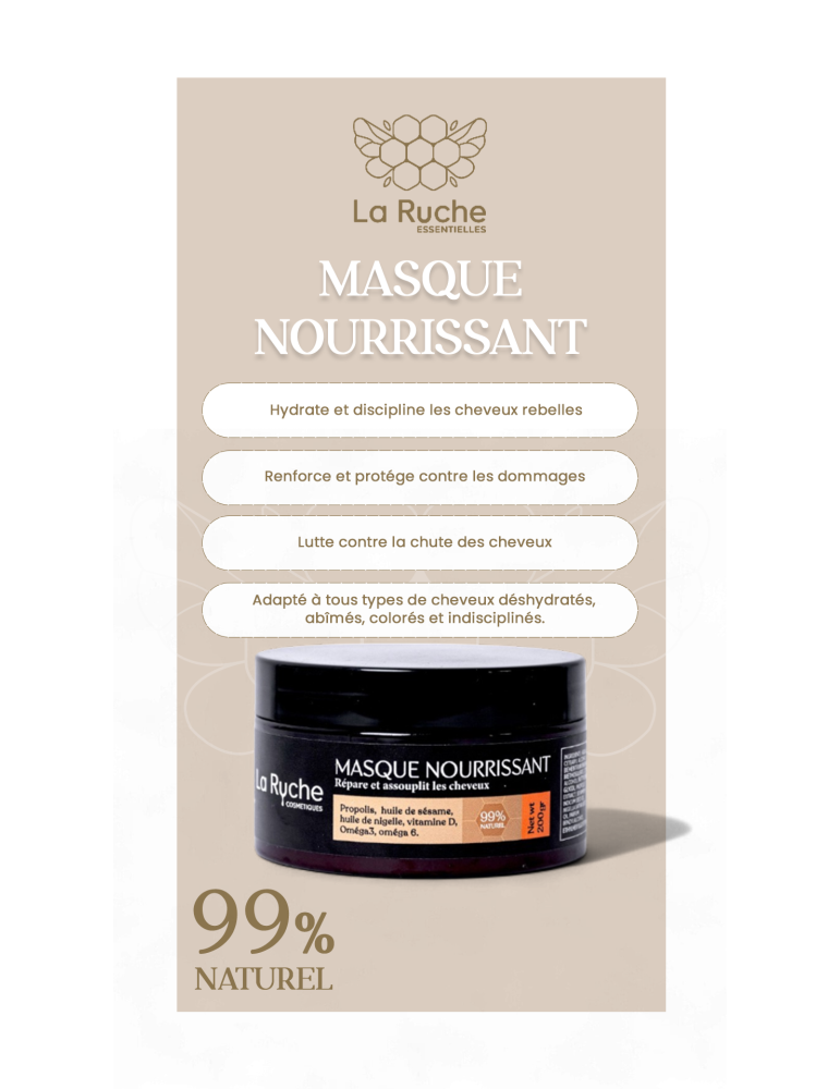 Masque cheveux - Nourrissant, fortifiant et réparateur